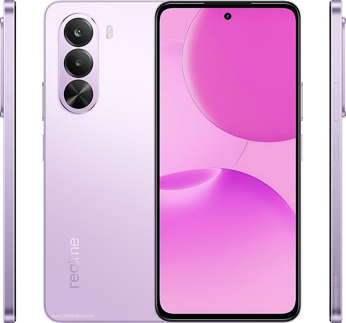 realme P4x smartphone front and back